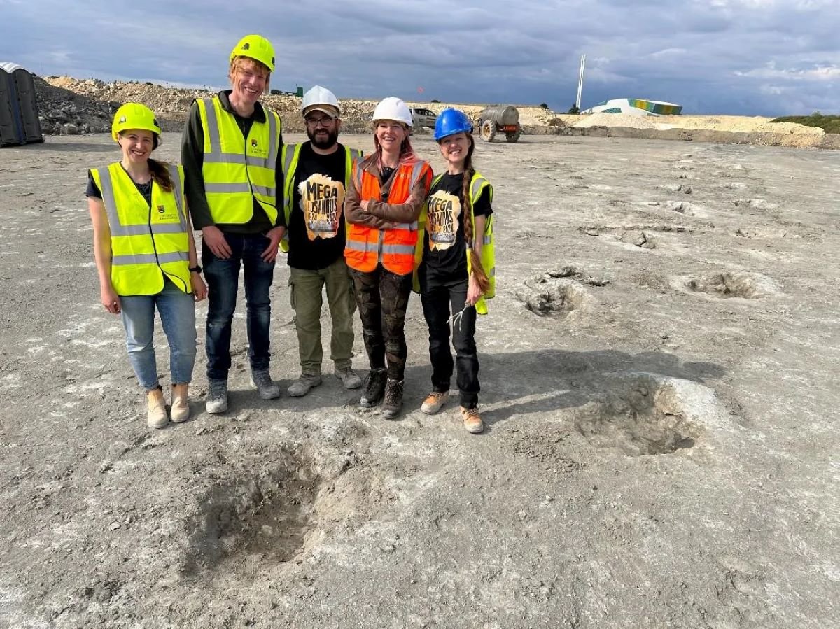 Equipo de investigadores en el lugar de excavación
