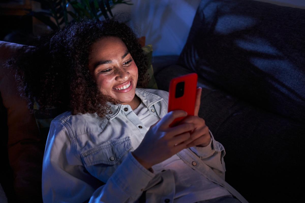 Woman looking at phone