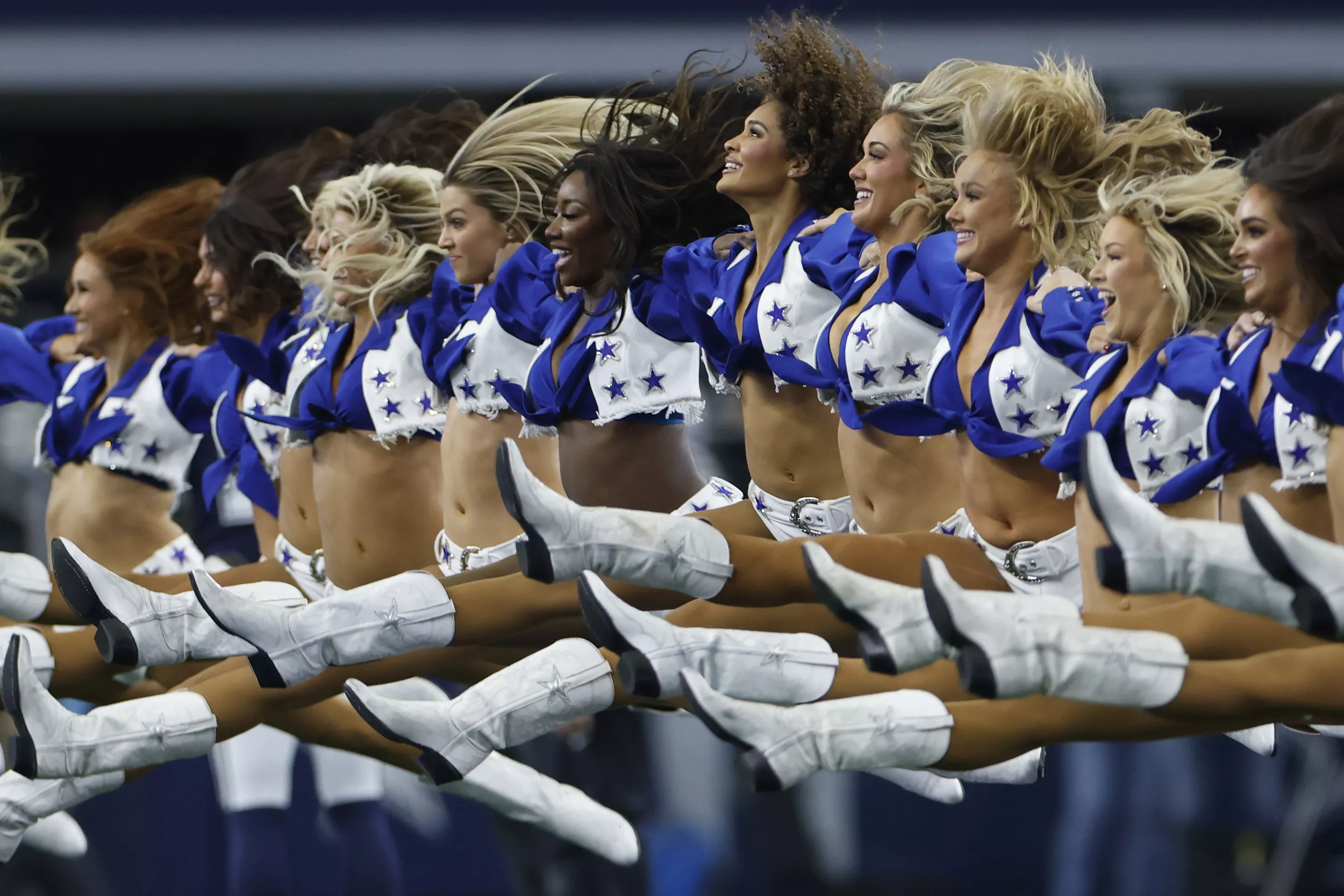 Cowboys Cheerleader Pelted With Ball During Kickoff Against Commanders