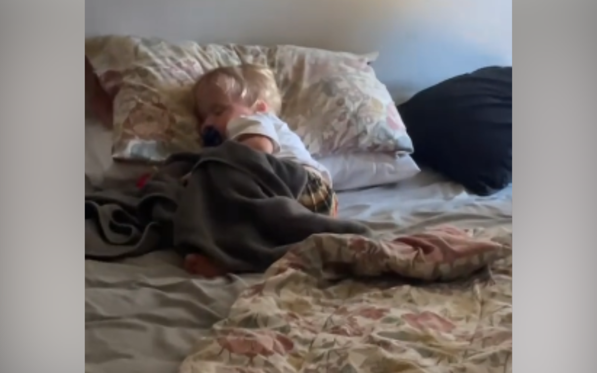 Beth Mars's toddler son naps.