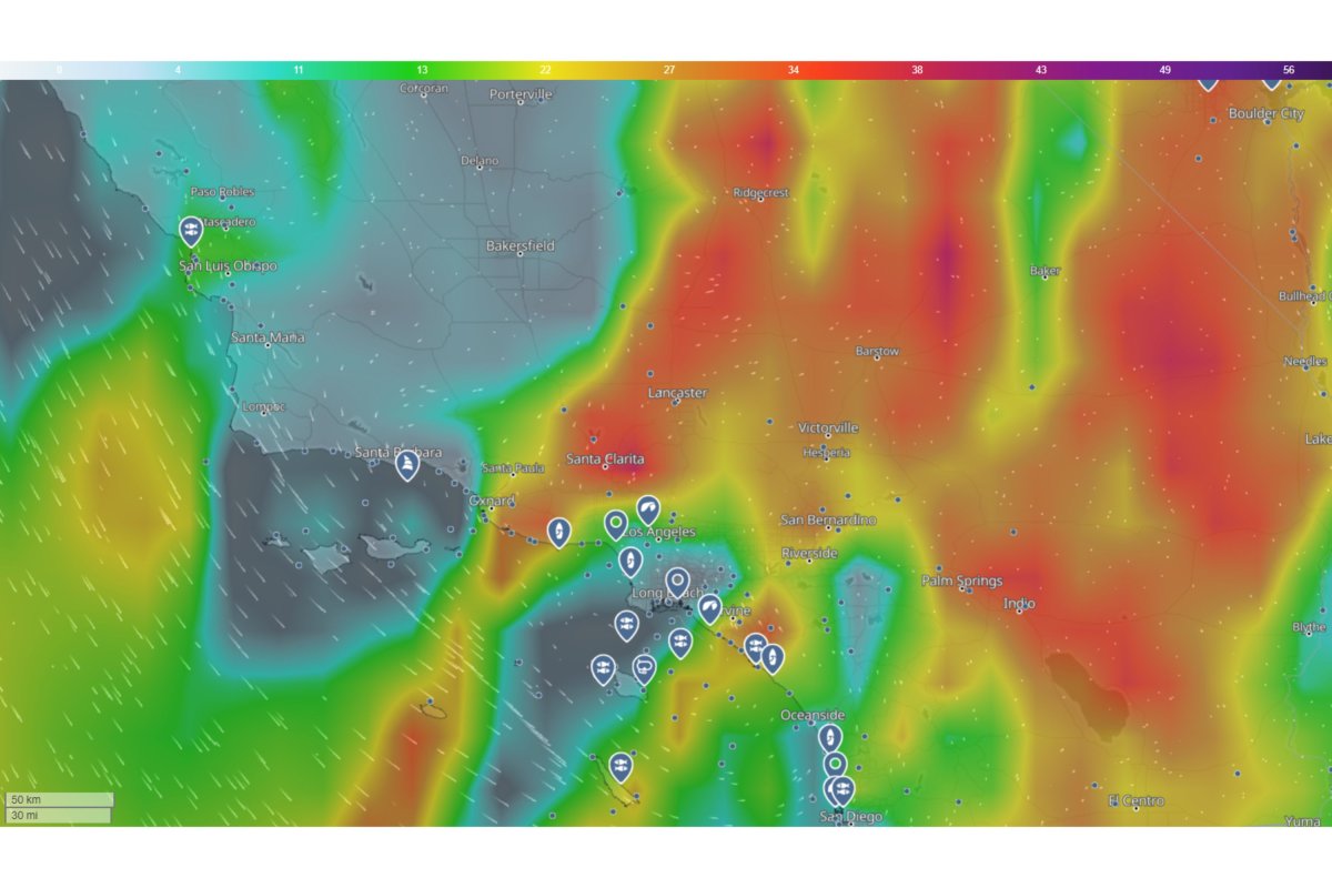 Cali Wind Map