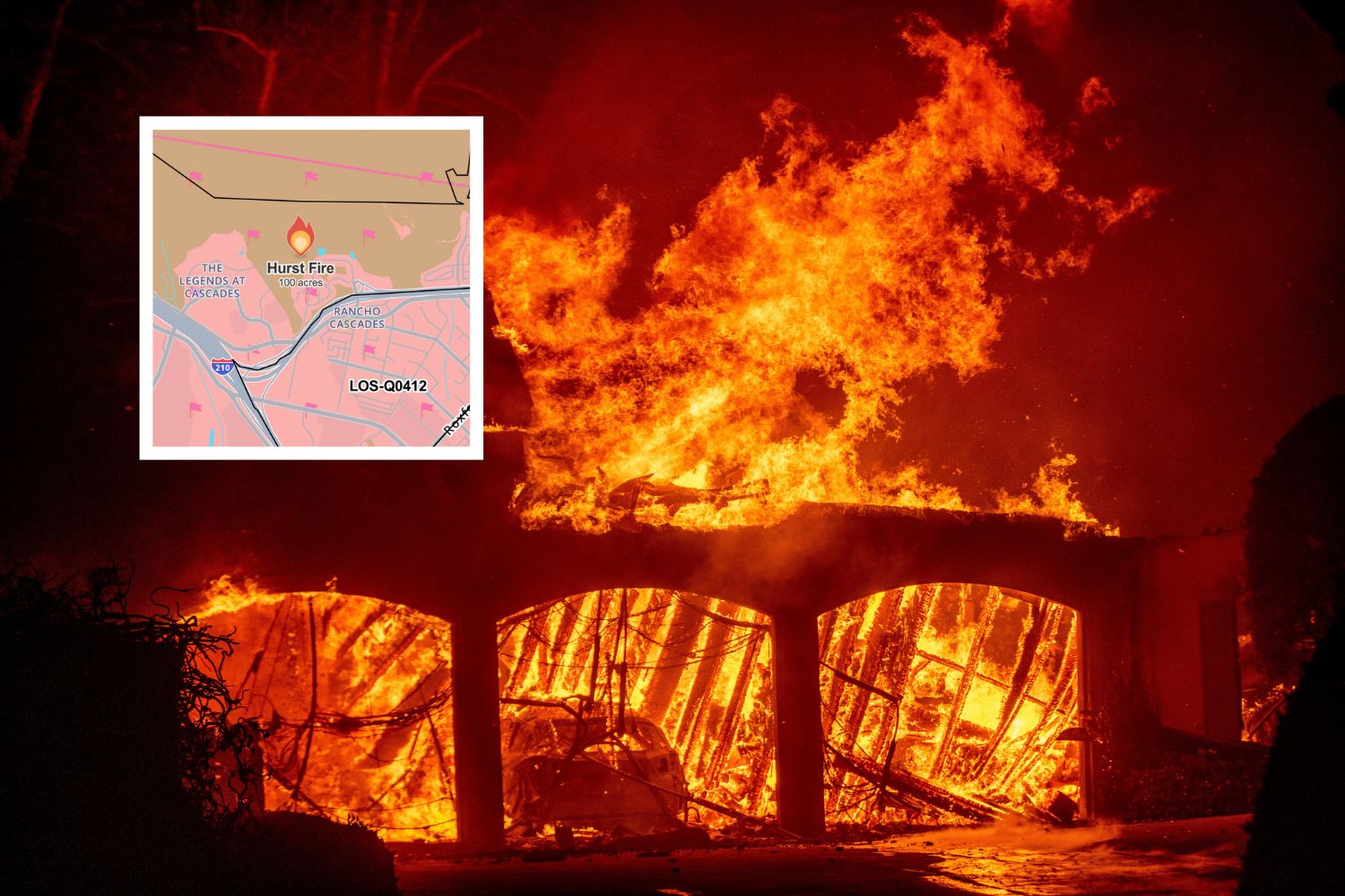 Hurst Fire Erupts in California as Los Angeles Battles Multiple Blazes ...