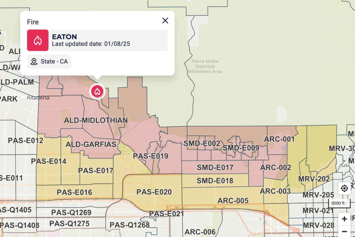 Eaton Fire evacuation zone