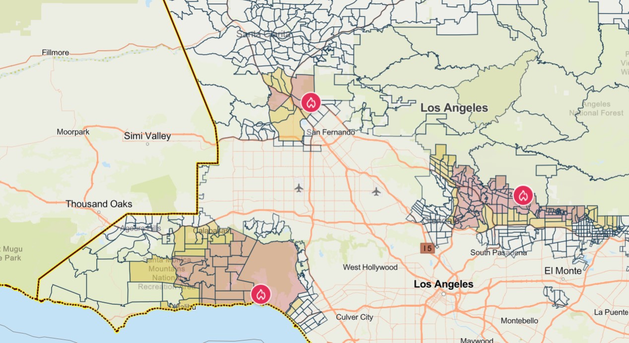 Los Angeles Evacuation Zones Interactive - Evacuation Zone Map California Wildfires