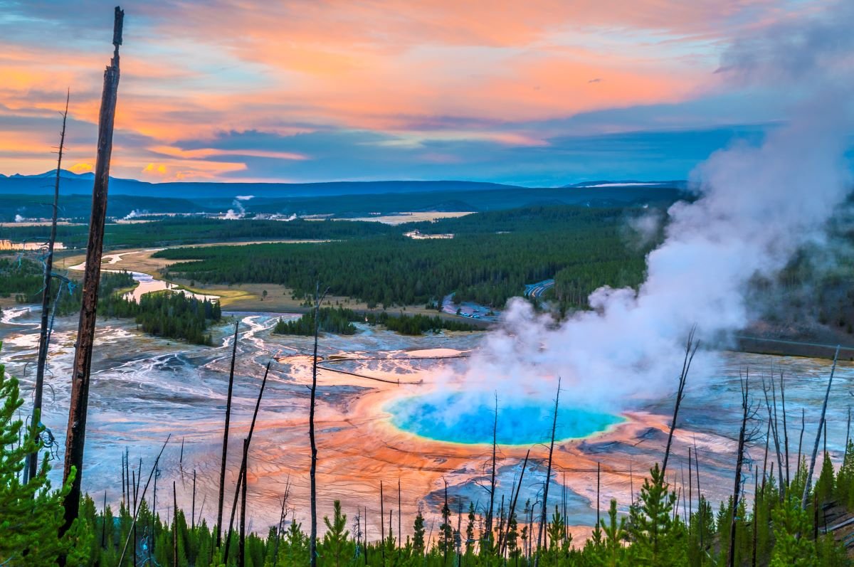 Grand Prismatic Geyser from above