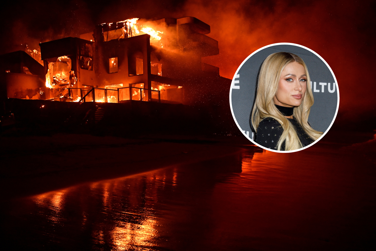 paris hilton and fire composite