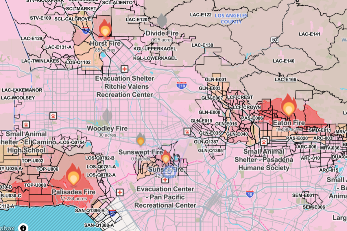 evacuation zones LA County