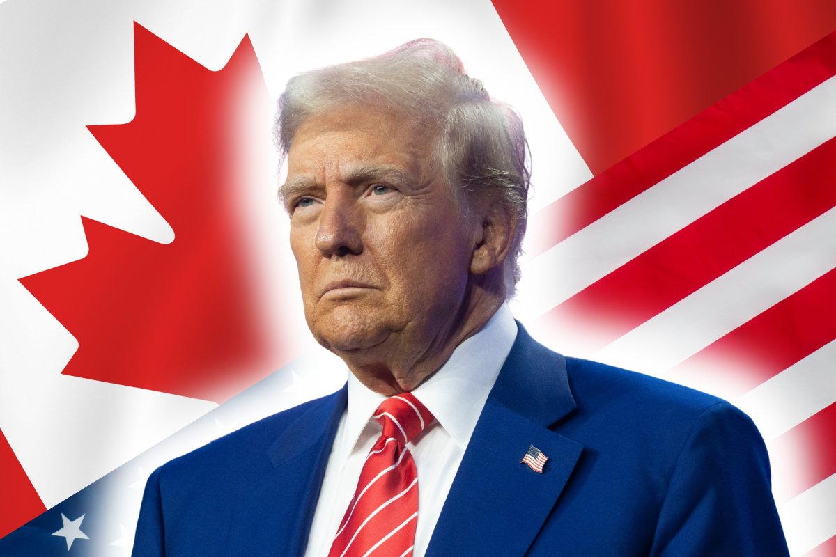 Donald Trump Canada and US flags