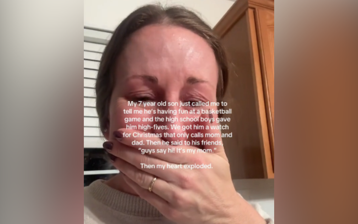 Christine Litteken's emotional reaction to her son.