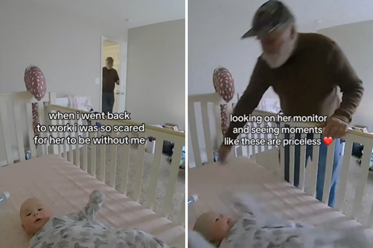 Heartwarming footage on baby cam