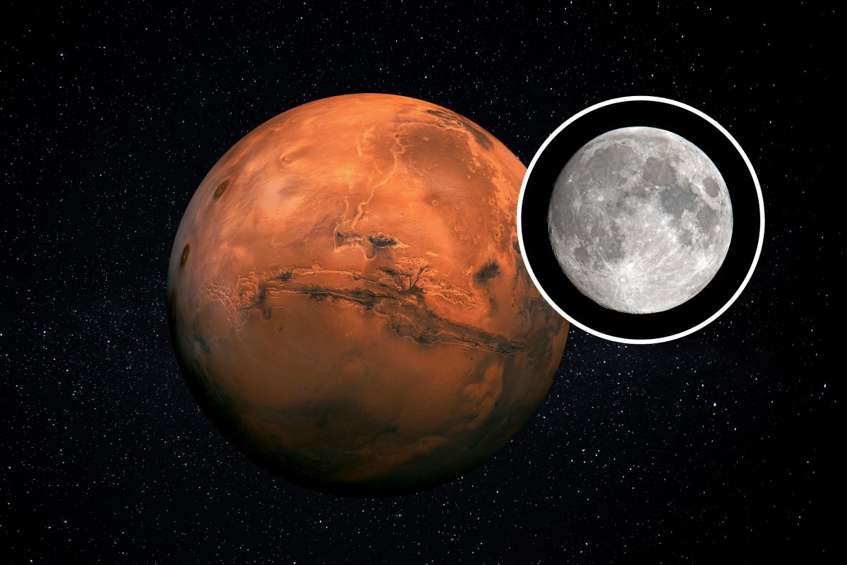 mars and moon