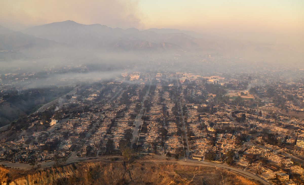 Burned homes in Pacific Palisades 