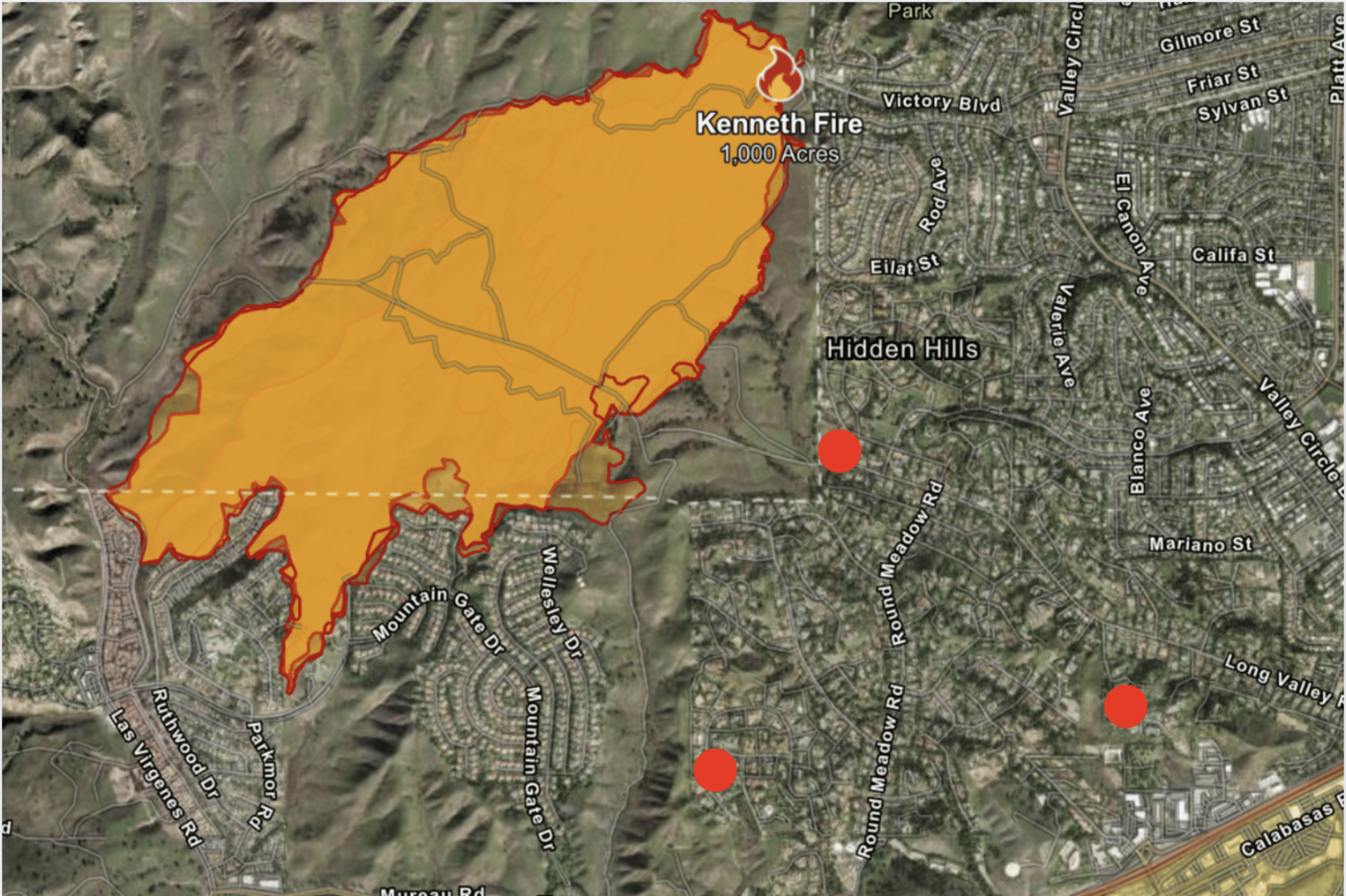 Map Shows Kardashian Family Homes Surrounded by Los Angeles Fires