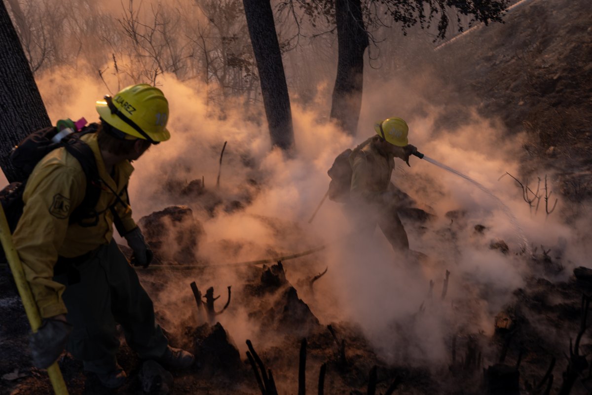 Firefighters work California wildfire