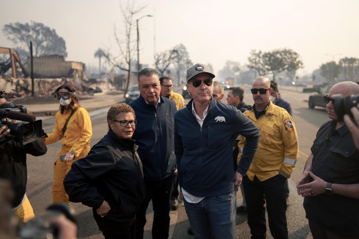 California Governor Gavin Newsom and Karen Bass