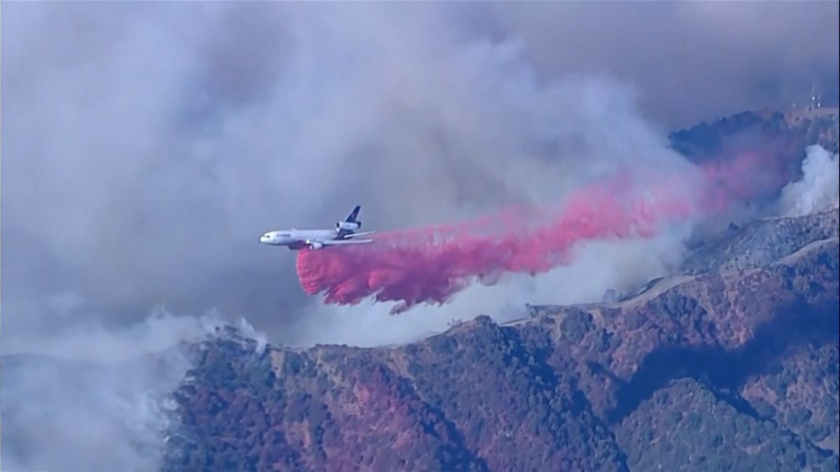 aerial crew drops water