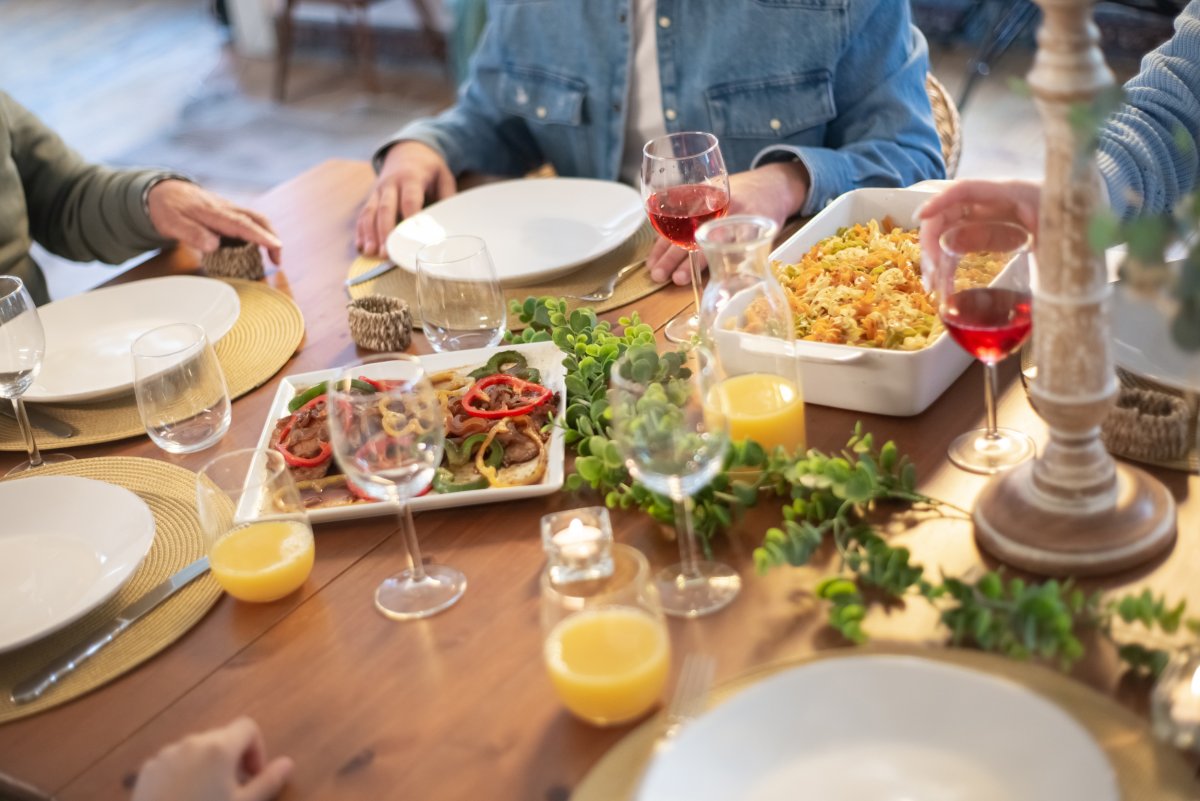 Family dinner stock image