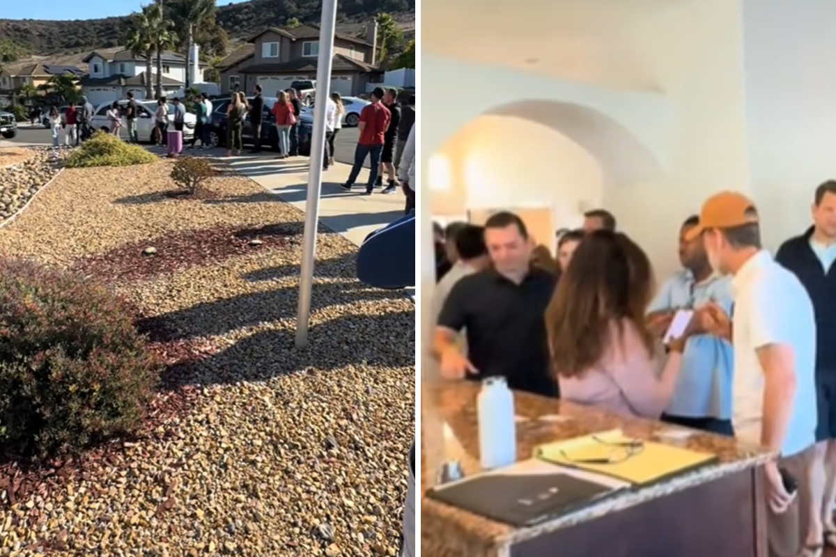 People queue for open house in California