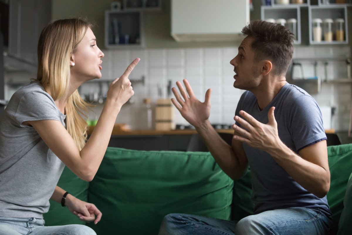 Couple arguing stock image