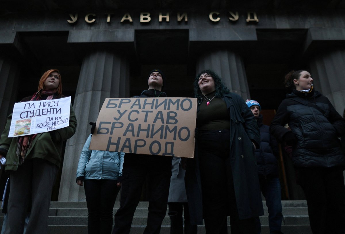 Serbia Car Rams Government Protest Crowd