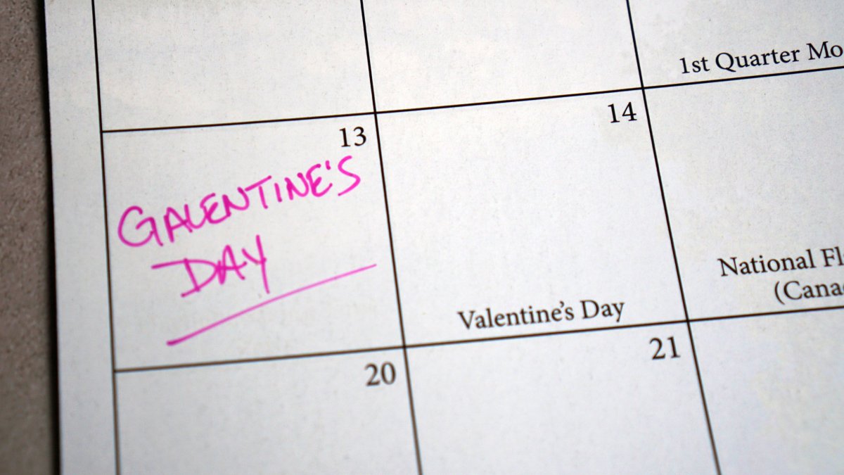 Galentine's Day on calendar stock image