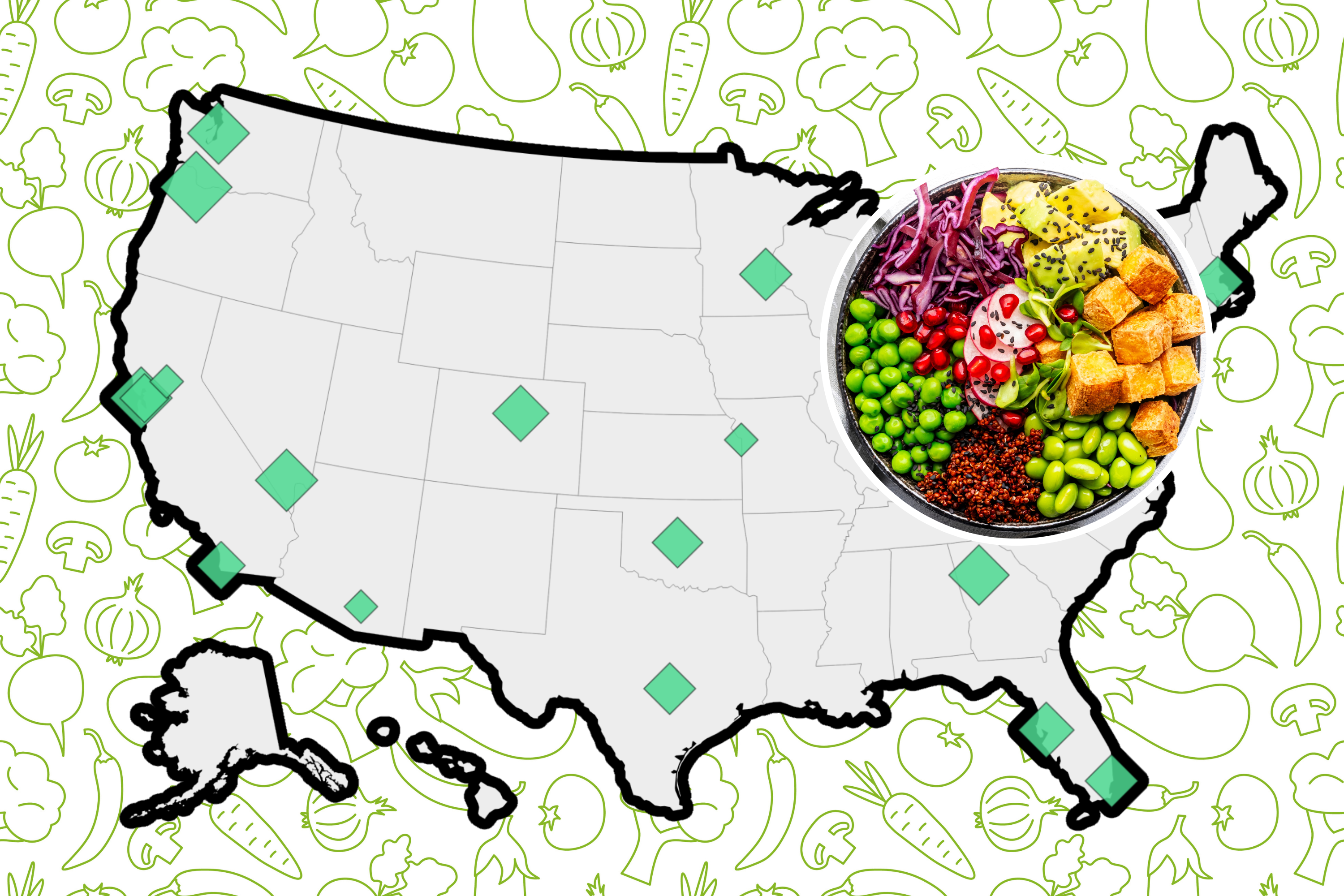 Map Reveals Top 20 Cities for Plant-Based Eating