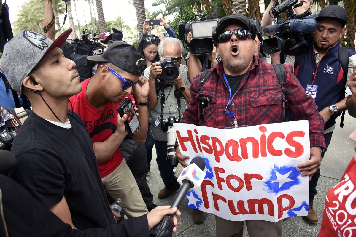 Protestors and supporters face off