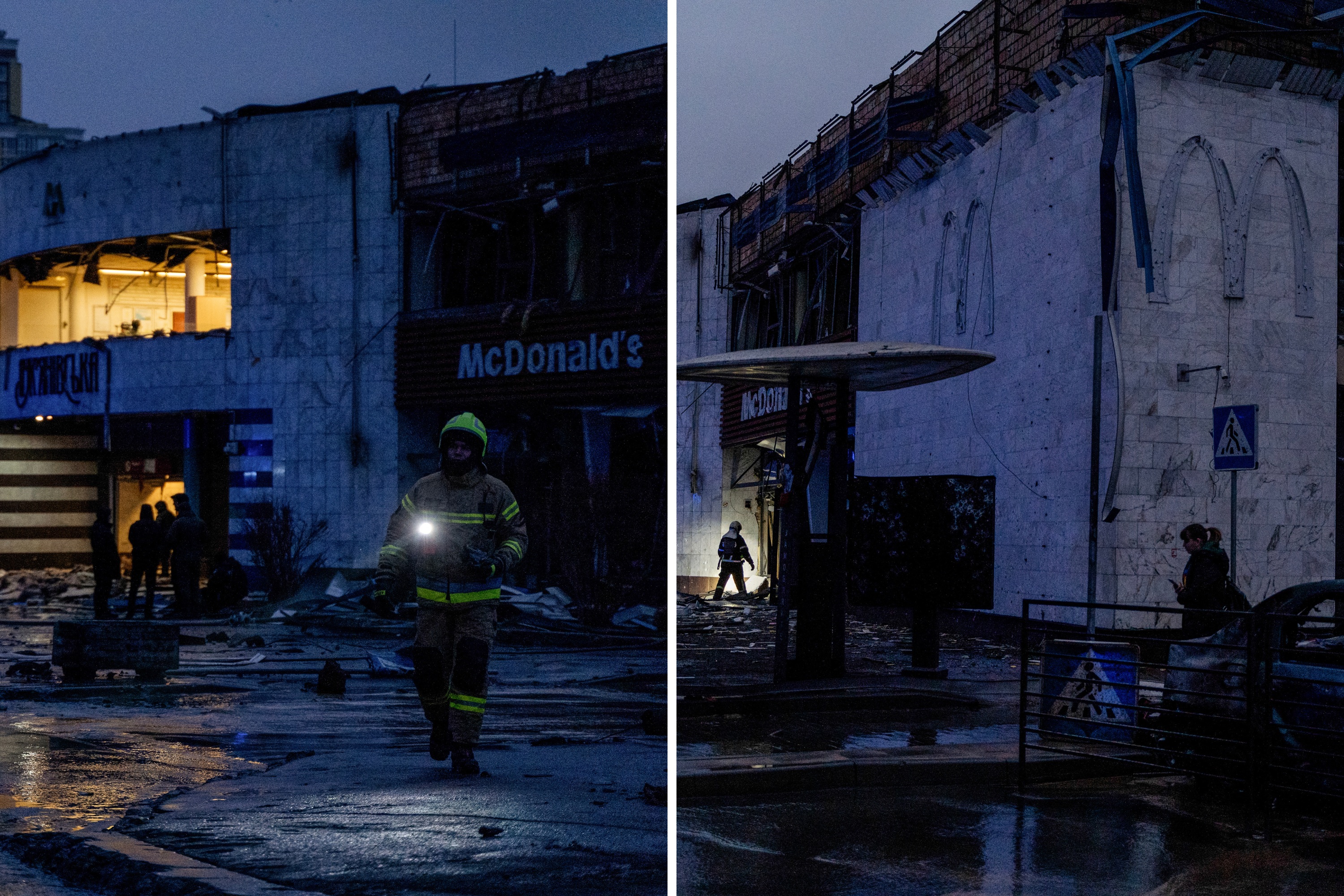 Russian strikes kill four, destroy McDonald's in Kyiv