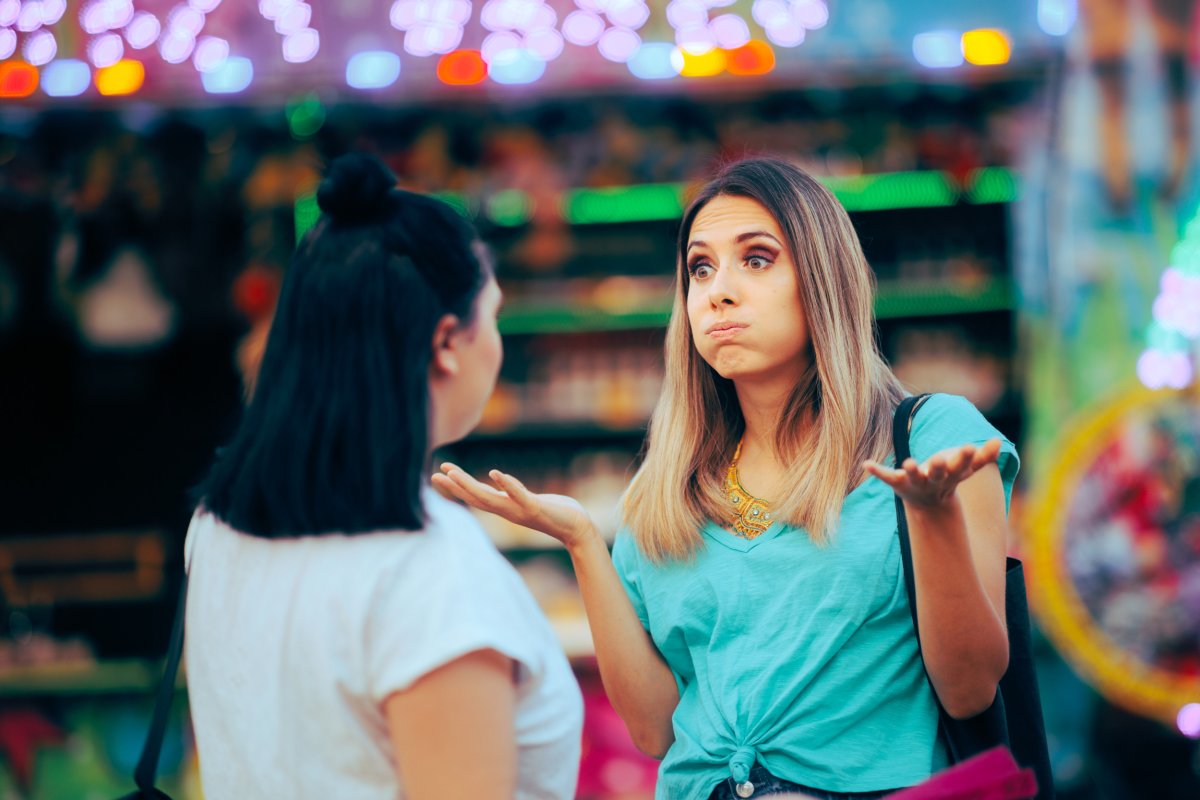 Two Women Argue Outdoors