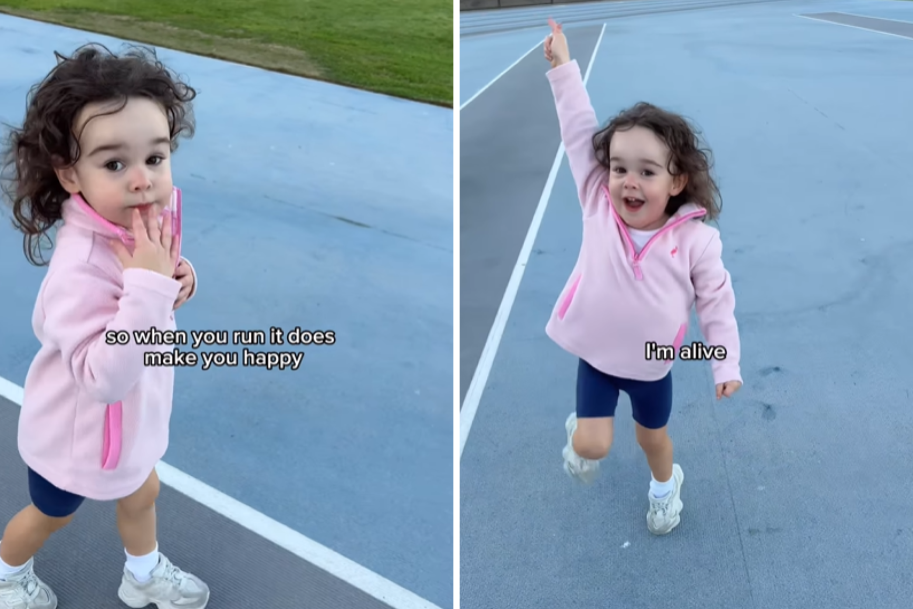 3-year-old has relatable response when asked how she feels about running