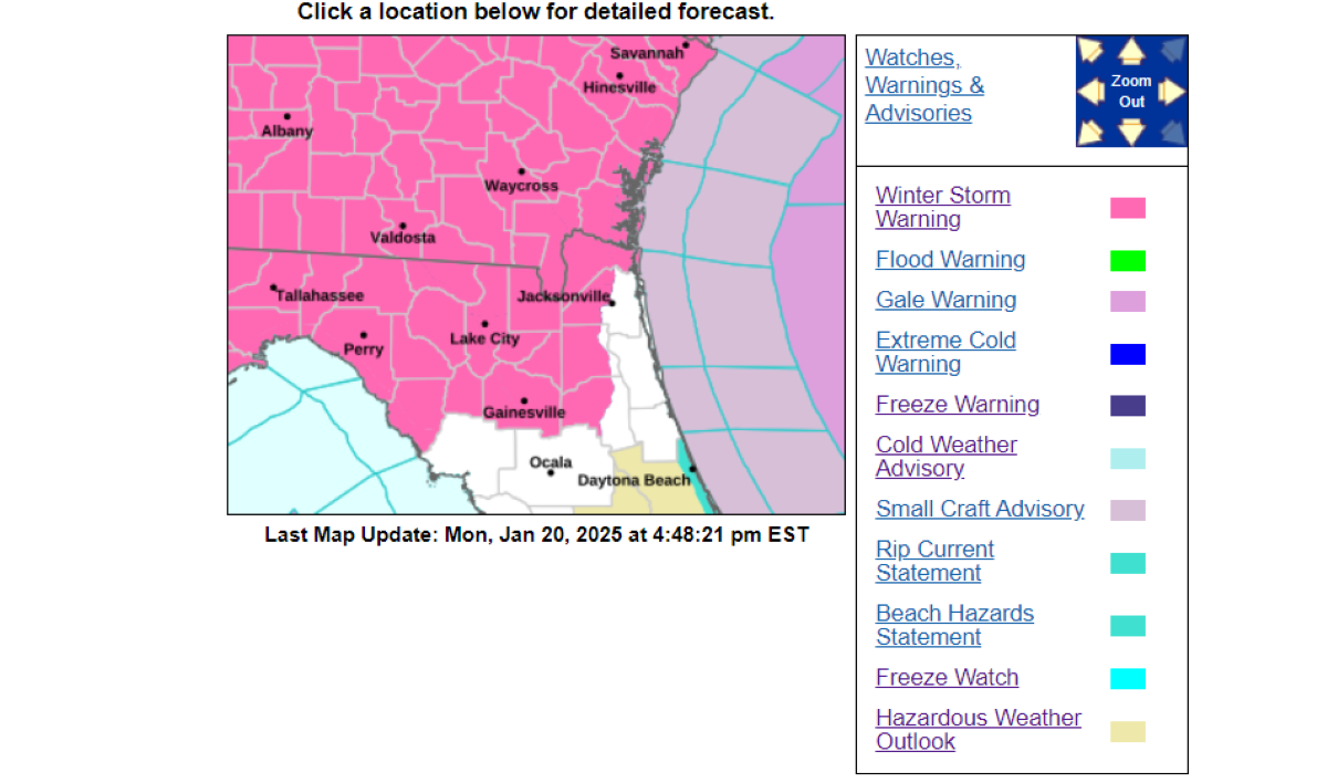 Florida snow forecast