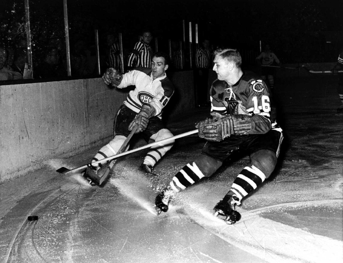 Marcel Bonin Bobby Hull Canadiens Blackhawks