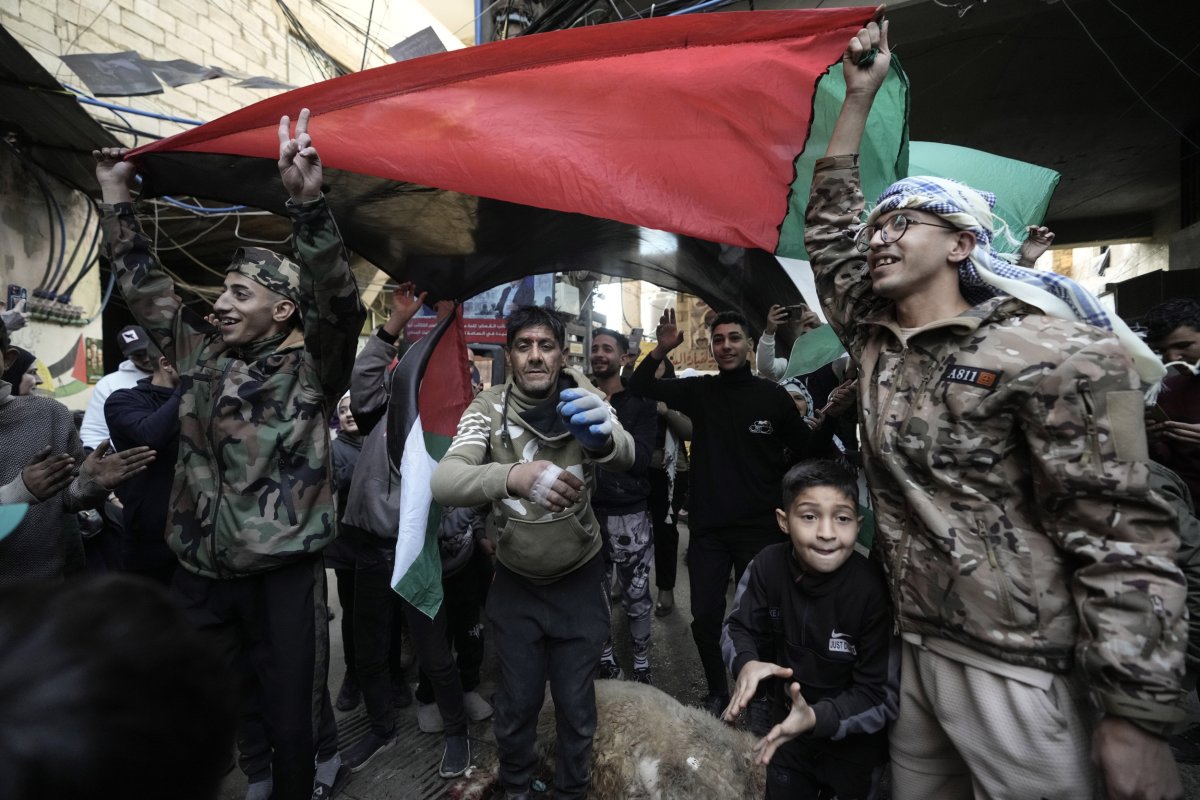 Palestinian refugees celebrate in Lebanon