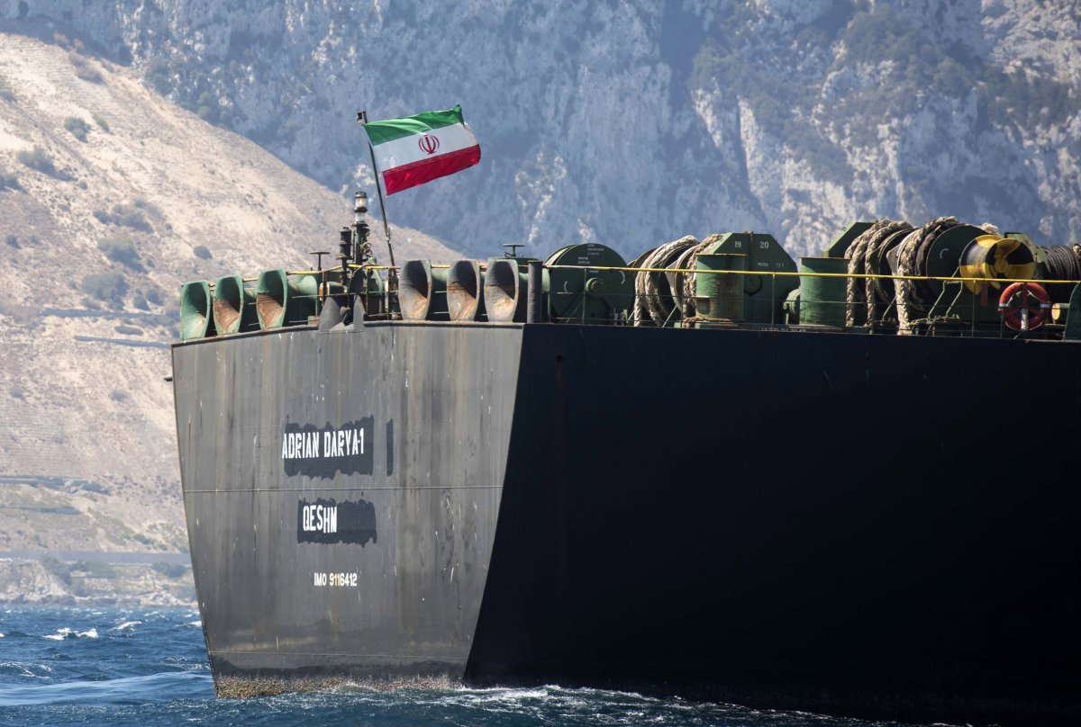 Iranian Tanker Sailing in Gibraltar 