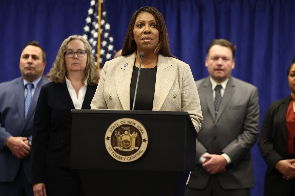 Attorney General Letitia James speaks