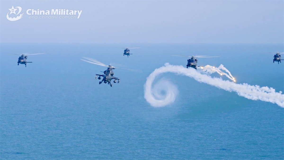 Chinese Attack Helicopters Conduct Training