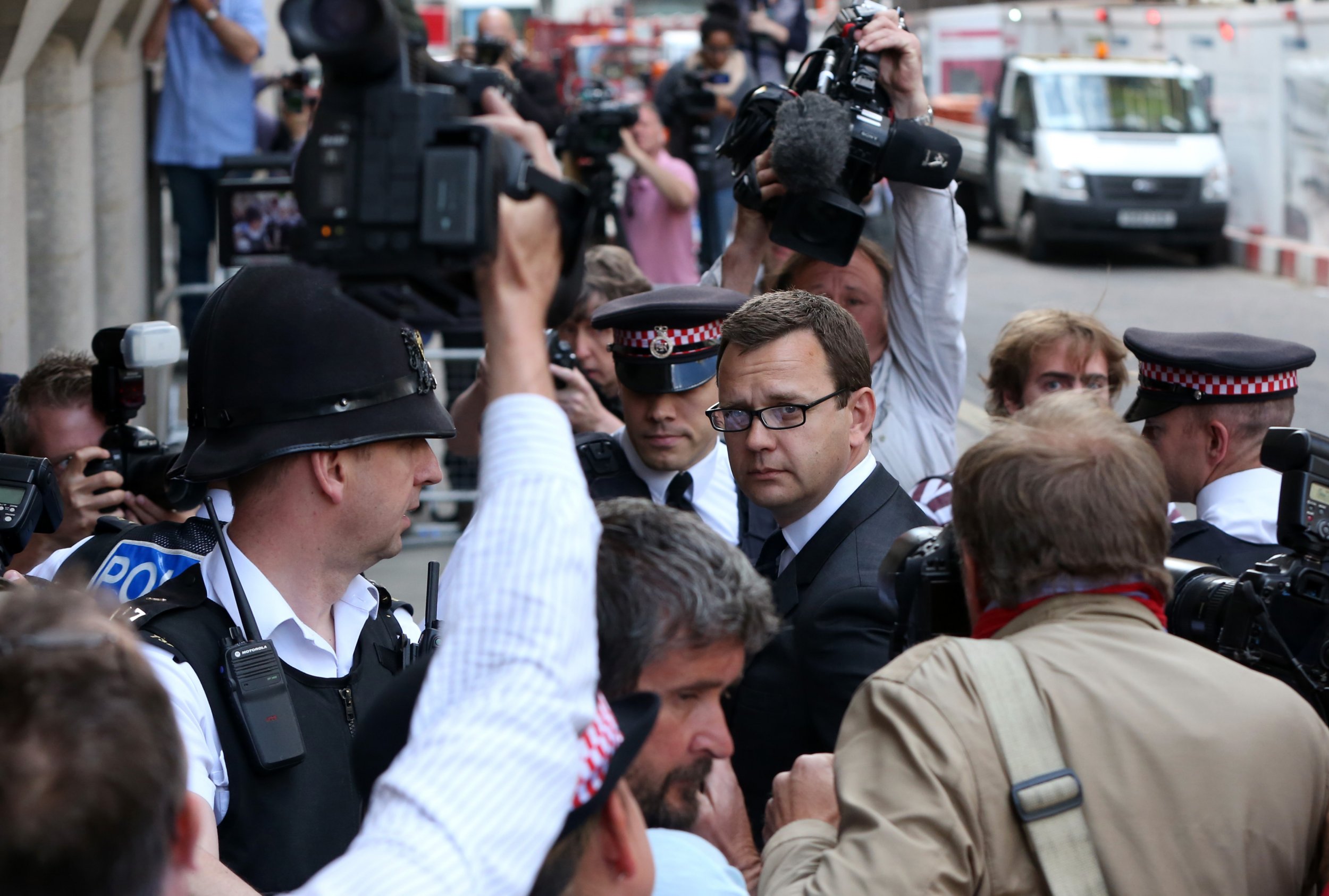 Andy Coulson arrives at the Old Bailey for sentencing