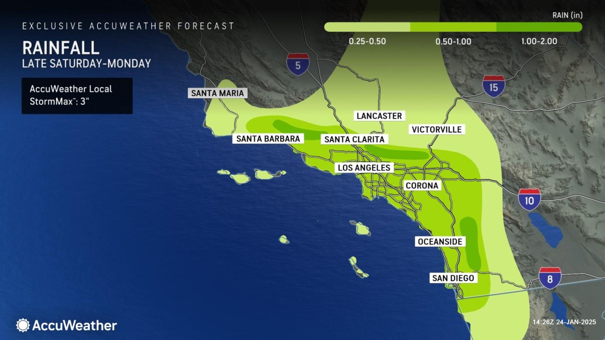 カリフォルニア降水量マップ