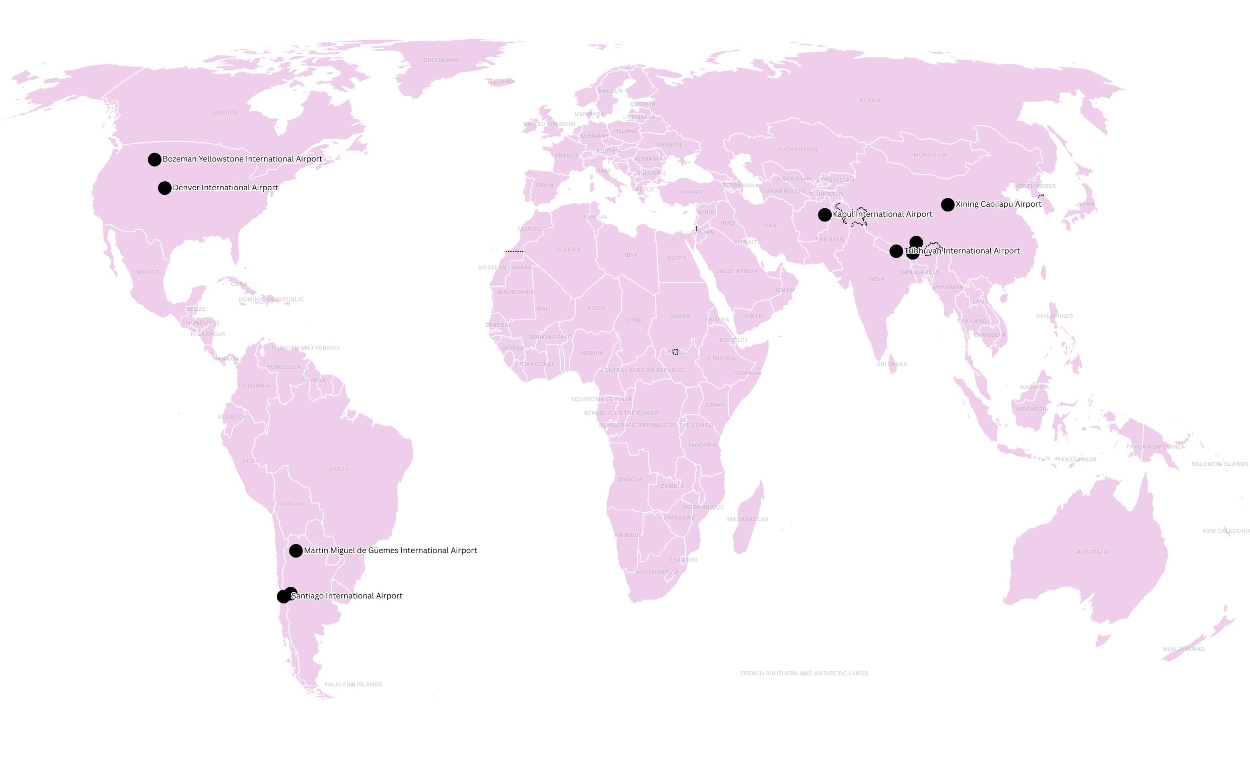 Map shows most turbulent airports of 2024