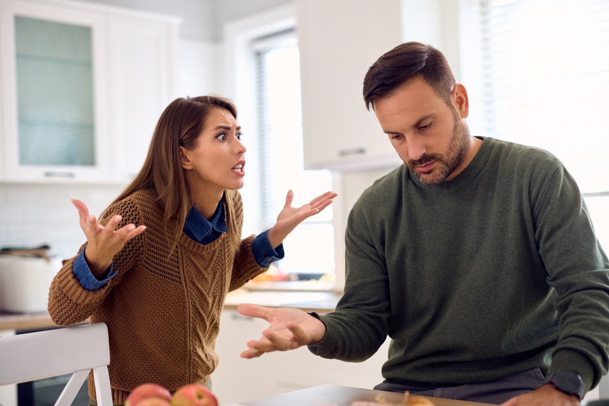 Couple arguing stock image