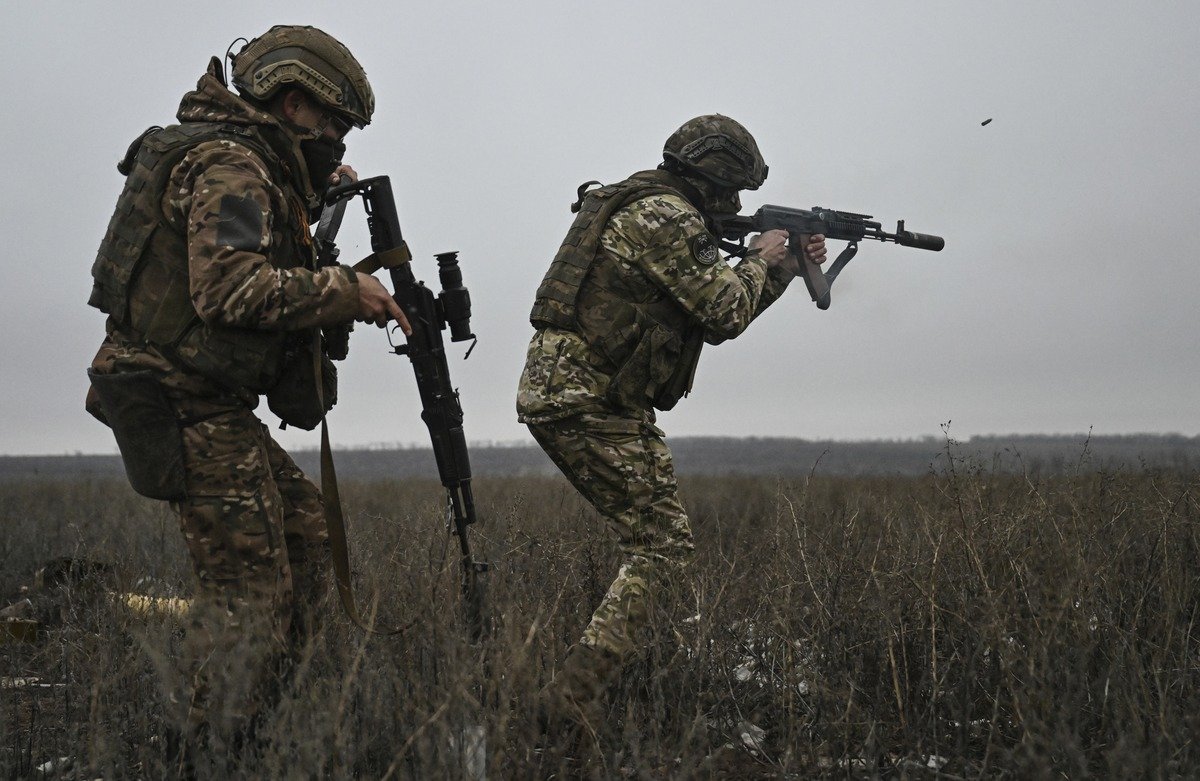 Russian soldiers near Pokrovsk
