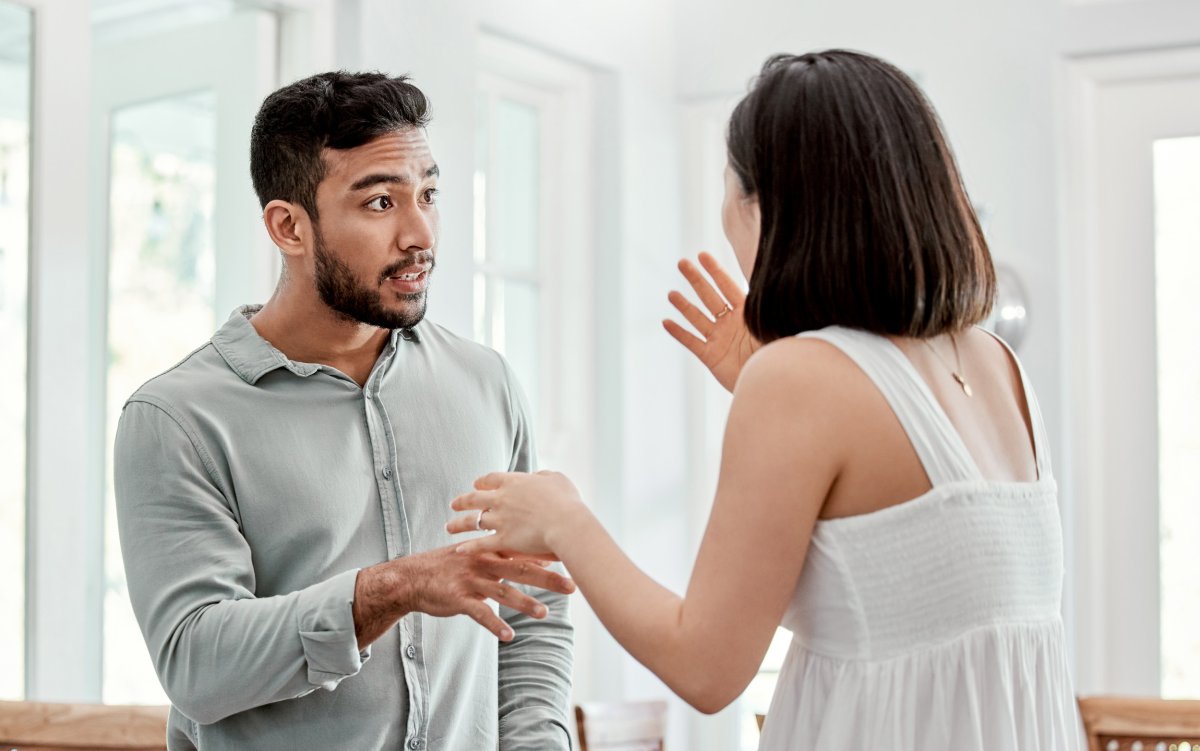 Couple arguing stock image