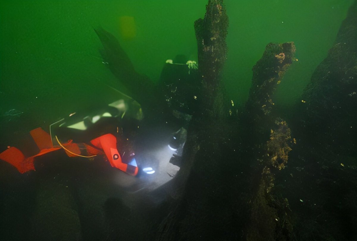 Archaeologists explore the wreck of the Gribshunden