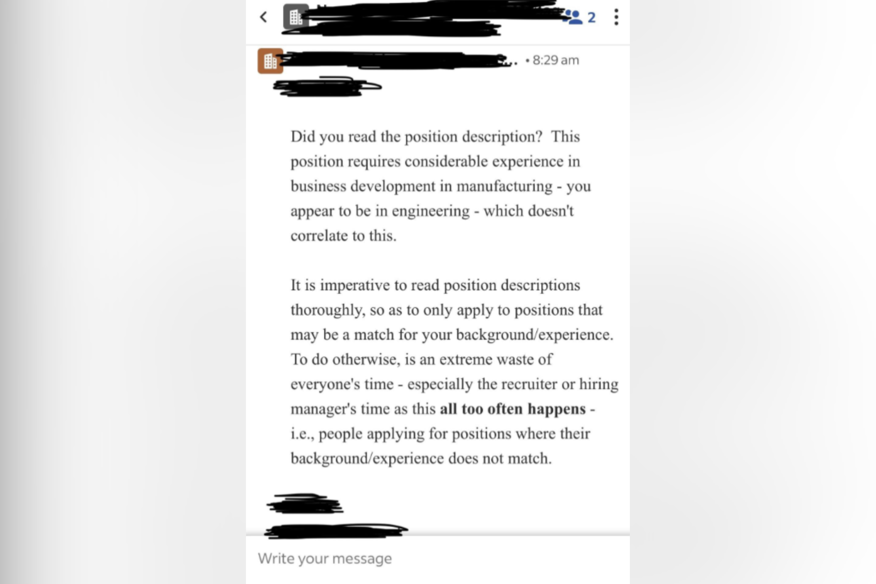 Internet Horrified by Recruiters Response to Applicant: Rude and Cruel