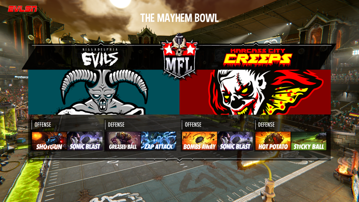 Mutant Football League 2 Mayhem Bowl teams