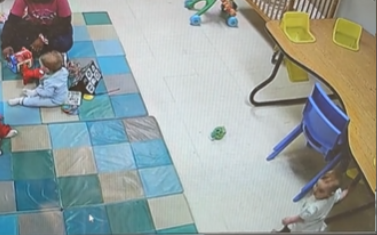 A working mom checked her daycare CCTV.