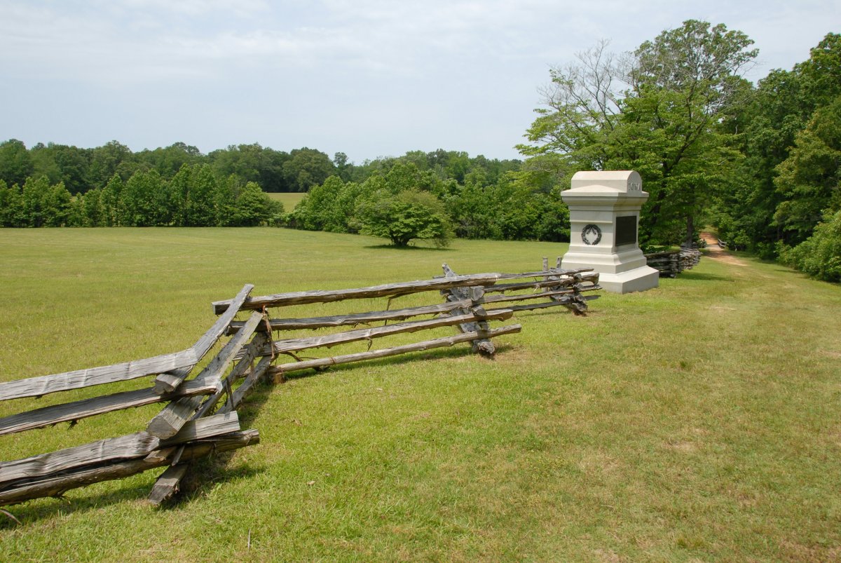 El monumento en el Parque Nacional de Shiloh.