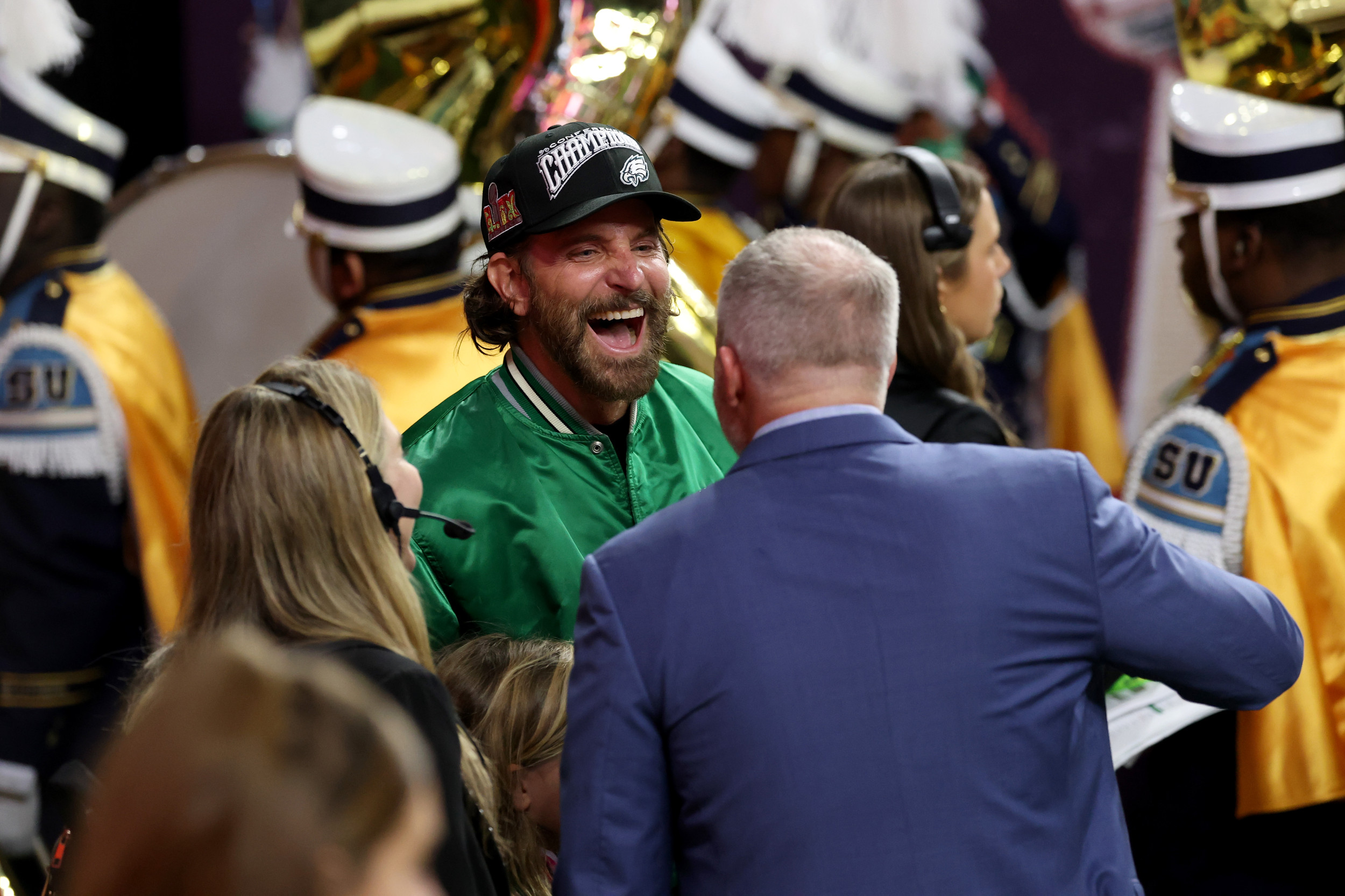 Bradley Cooper brings his 7-year-old sidekick to Super Bowl 2025