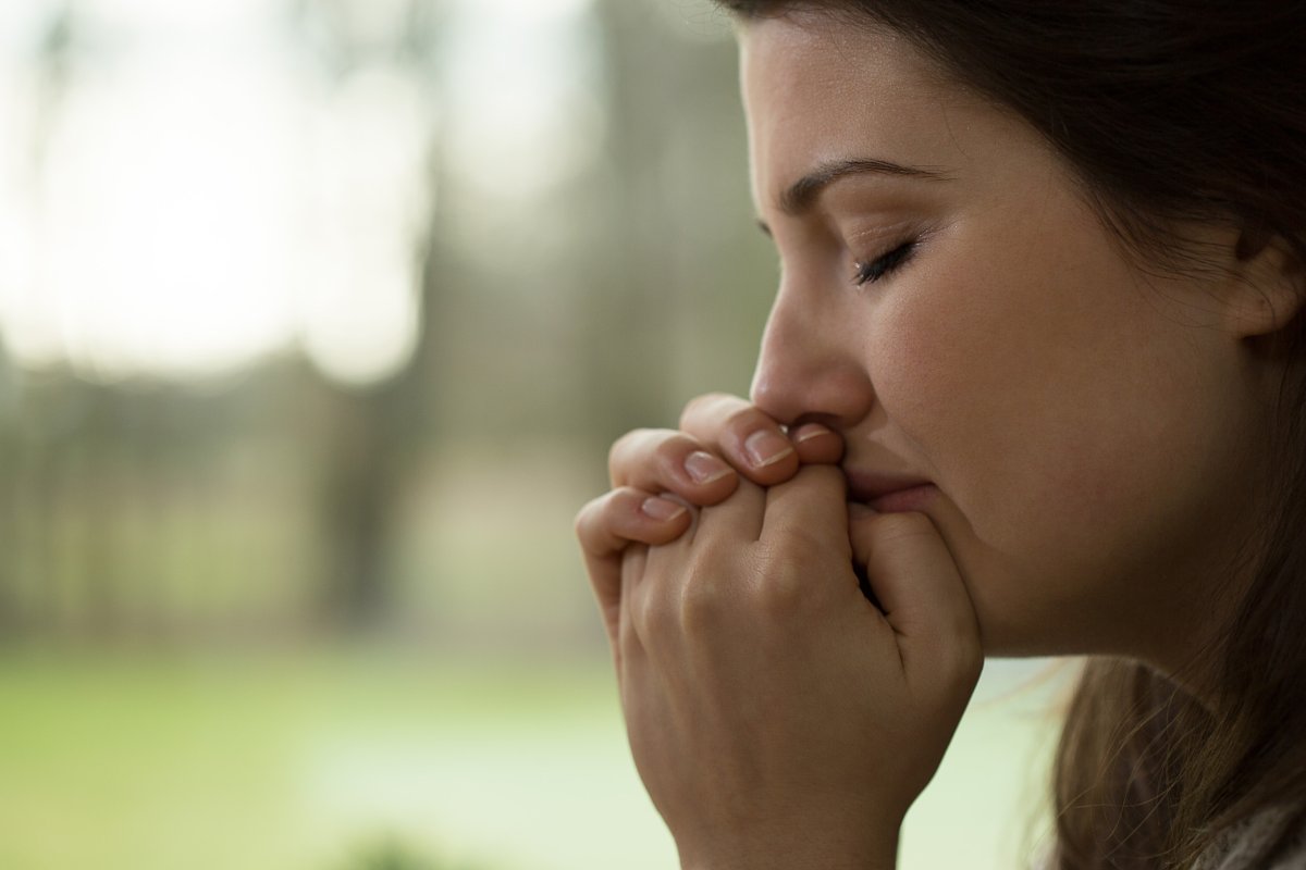 Upset woman stock image