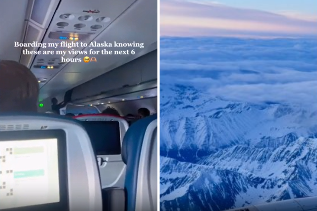 View over Alaska from a flight